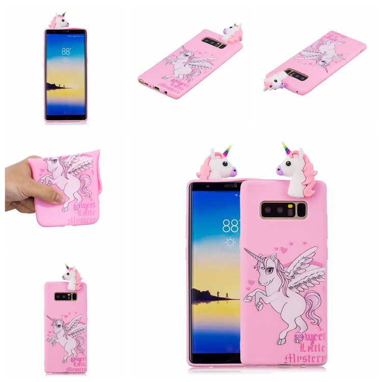 3D Cute Doll Pattern Printing TPU Phone Shell for Samsung Galaxy Note 8 SM-N950 - Unicorn-7