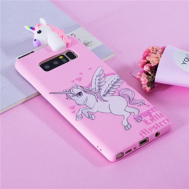 3D Cute Doll Pattern Printing TPU Phone Shell for Samsung Galaxy Note 8 SM-N950 - Unicorn-8