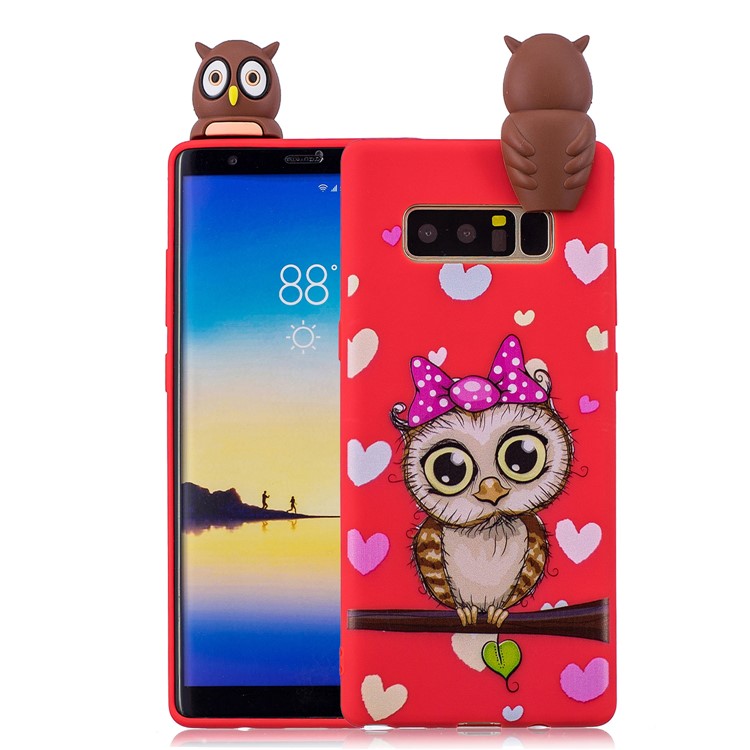 3D Cute Doll Pattern Printing TPU Mobile Phone Case Shell for Samsung Galaxy Note 8 SM-N950 - Female Owl-1