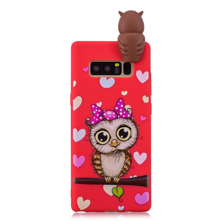 3D Cute Doll Pattern Printing TPU Mobile Phone Case Shell for Samsung Galaxy Note 8 SM-N950 - Female Owl-2