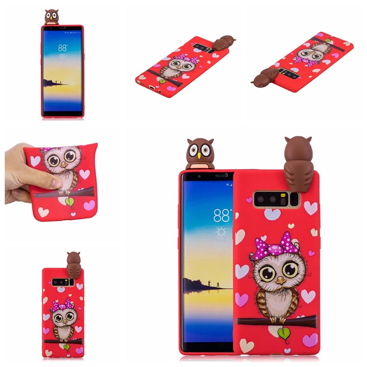 3D Cute Doll Pattern Printing TPU Mobile Phone Case Shell for Samsung Galaxy Note 8 SM-N950 - Female Owl-7