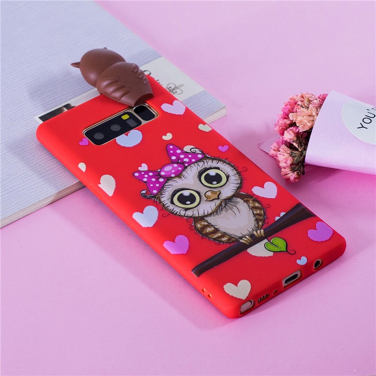 3D Cute Doll Pattern Printing TPU Mobile Phone Case Shell for Samsung Galaxy Note 8 SM-N950 - Female Owl-8