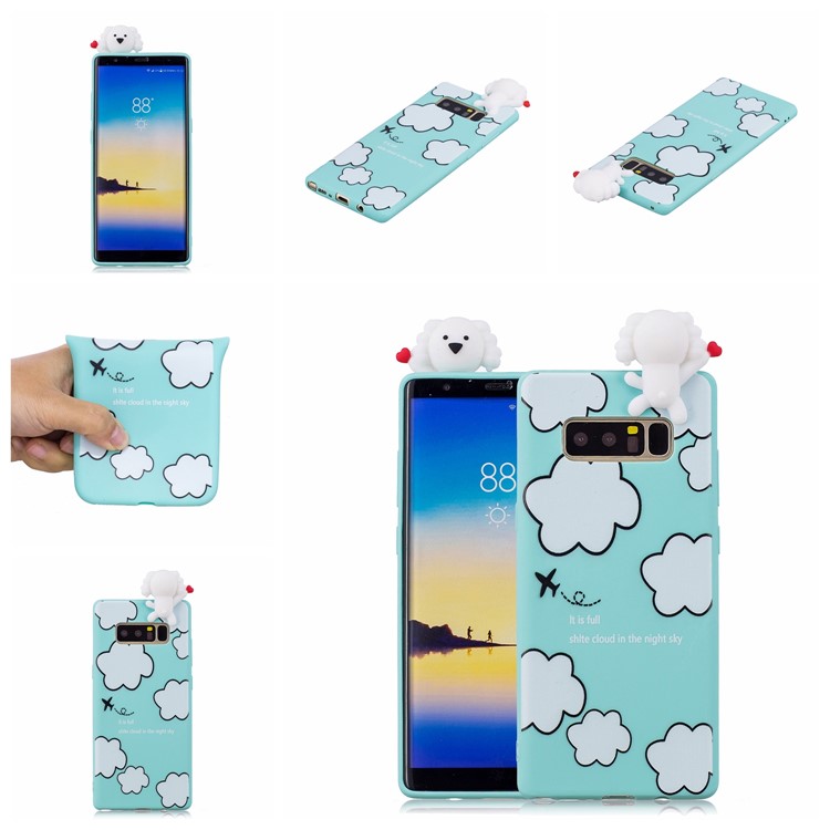 Sush Della Copertina TPU Per Motivi Per Bambole Carina 3D Per Samsung Galaxy Note 8 SM-N950 - Pattern Cloud-7