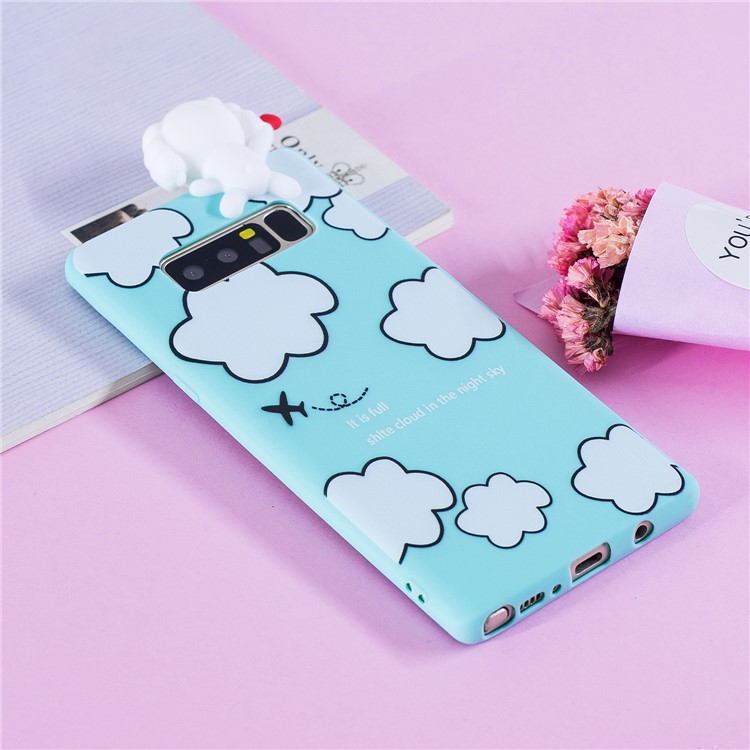 3D Cute Doll Pattern Printing TPU Cover Shell for Samsung Galaxy Note 8 SM-N950 - Cloud Pattern-8