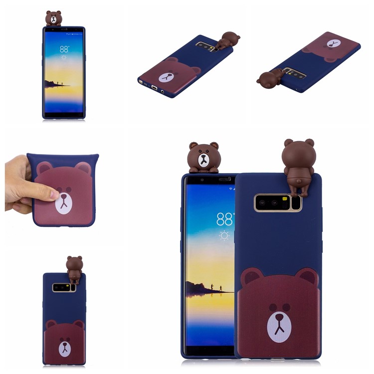 3D Cute Doll Pattern Printing TPU Mobile Casing for Samsung Galaxy Note 8 SM-N950 - Bear-7