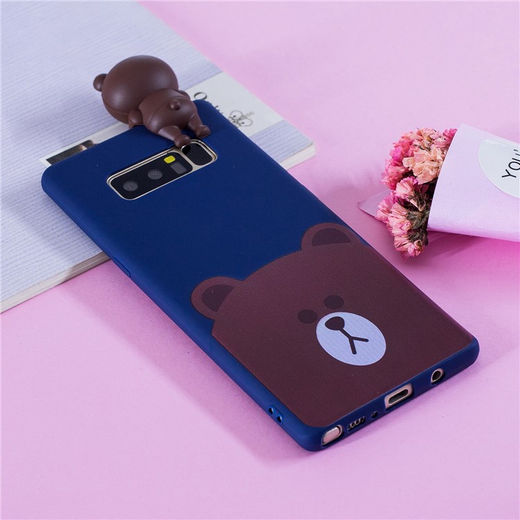 3D Cute Doll Pattern Printing TPU Mobile Casing for Samsung Galaxy Note 8 SM-N950 - Bear-8