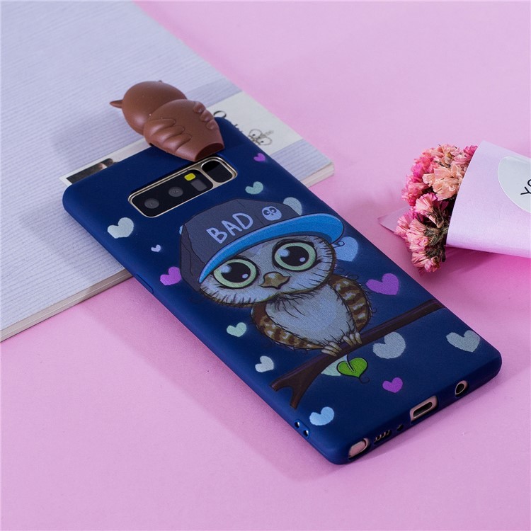 3D Cute Doll Pattern Printing TPU Cell Phone Case Accessory for Samsung Galaxy Note 8 SM-N950 - Male Owl-8