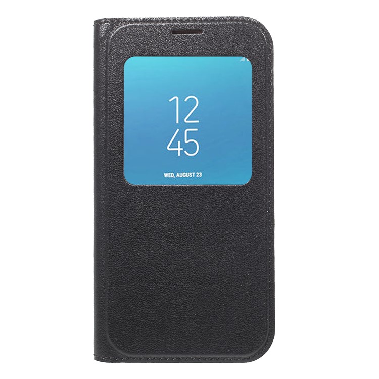 View Window Leather Phone Case for Samsung Galaxy J2 Pro 2018 - Black-3