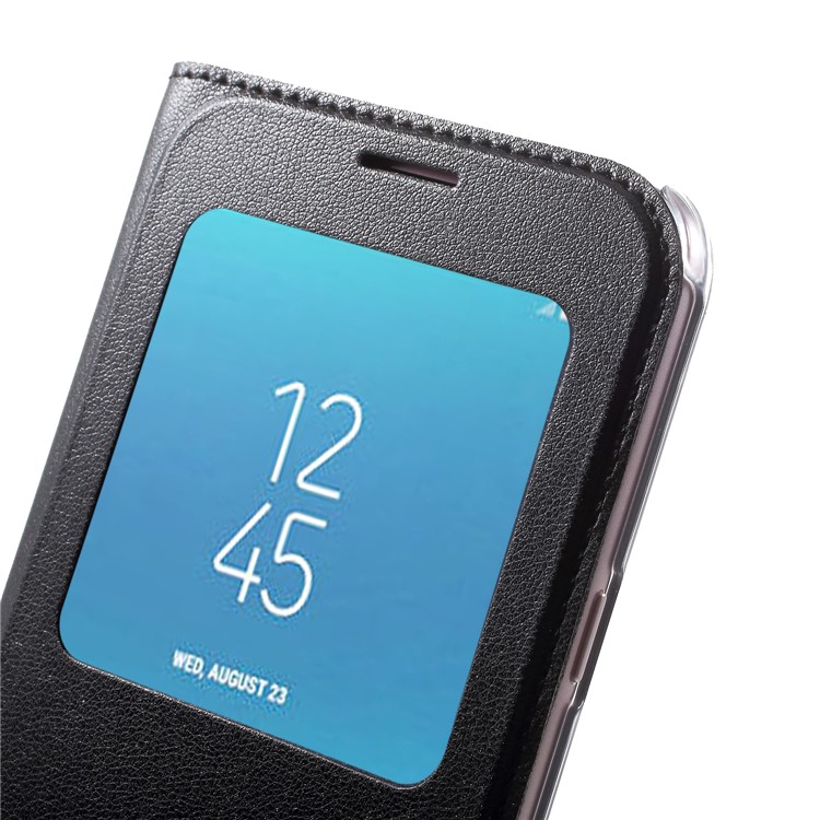 View Window Leather Phone Case for Samsung Galaxy J2 Pro 2018 - Black-6