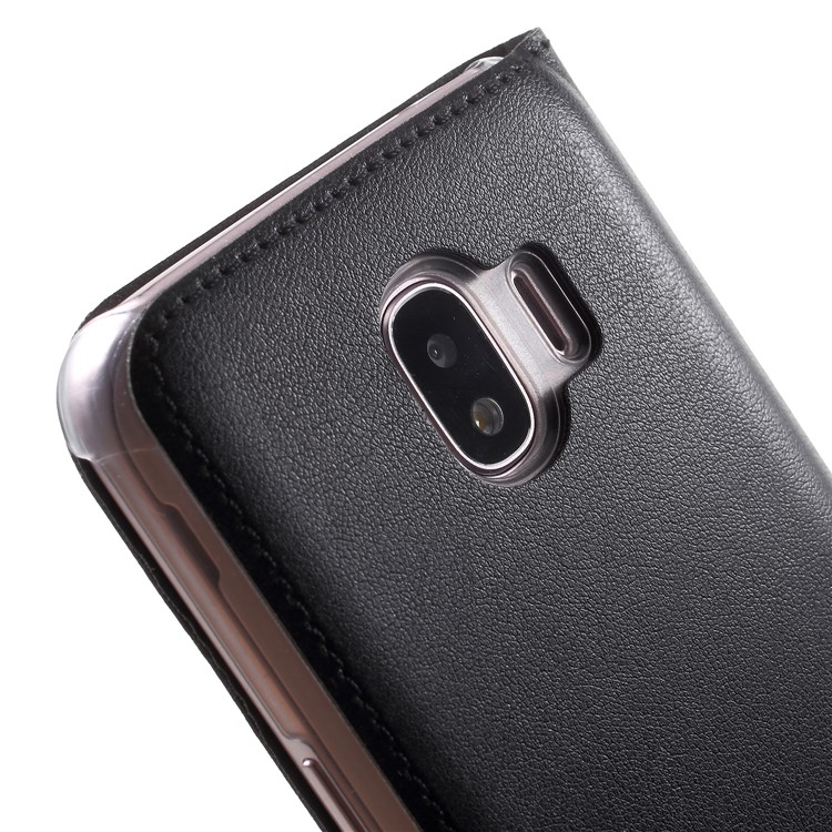 View Window Leather Phone Case for Samsung Galaxy J2 Pro 2018 - Black-7
