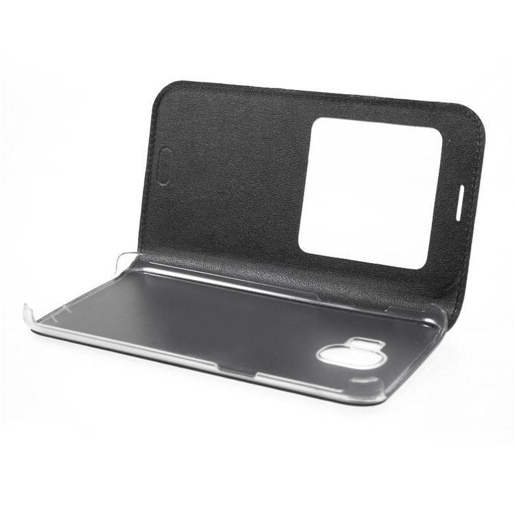 View Window Leather Phone Case for Samsung Galaxy J2 Pro 2018 - Black-8