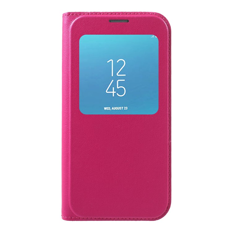 View Window Leather Mobile Casing for Samsung Galaxy J2 Pro 2018 - Rose-1