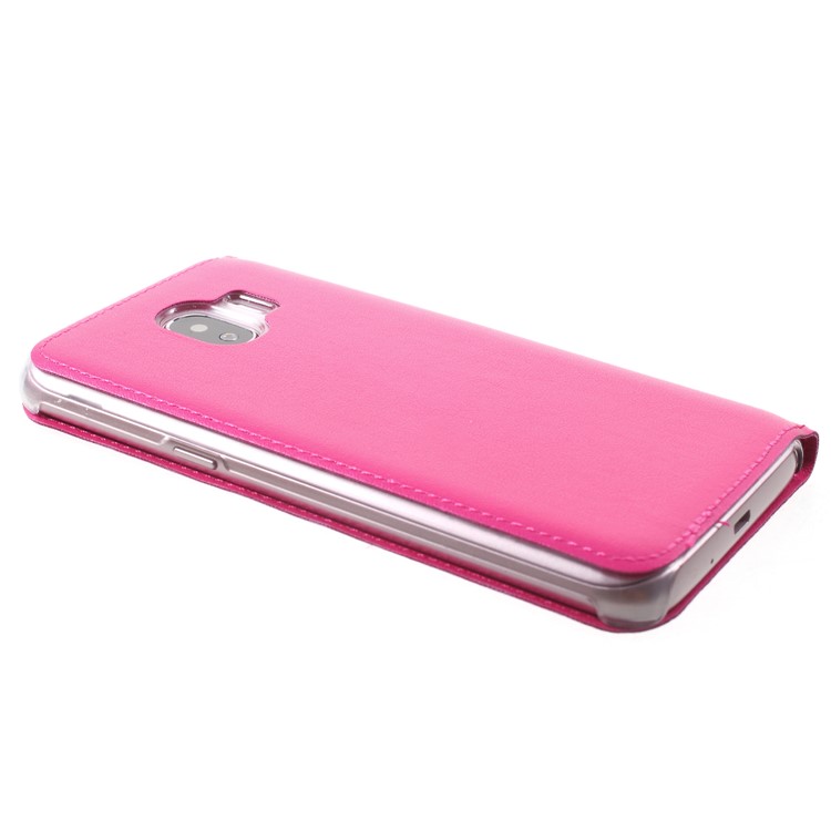 View Window Leather Mobile Casing for Samsung Galaxy J2 Pro 2018 - Rose-4