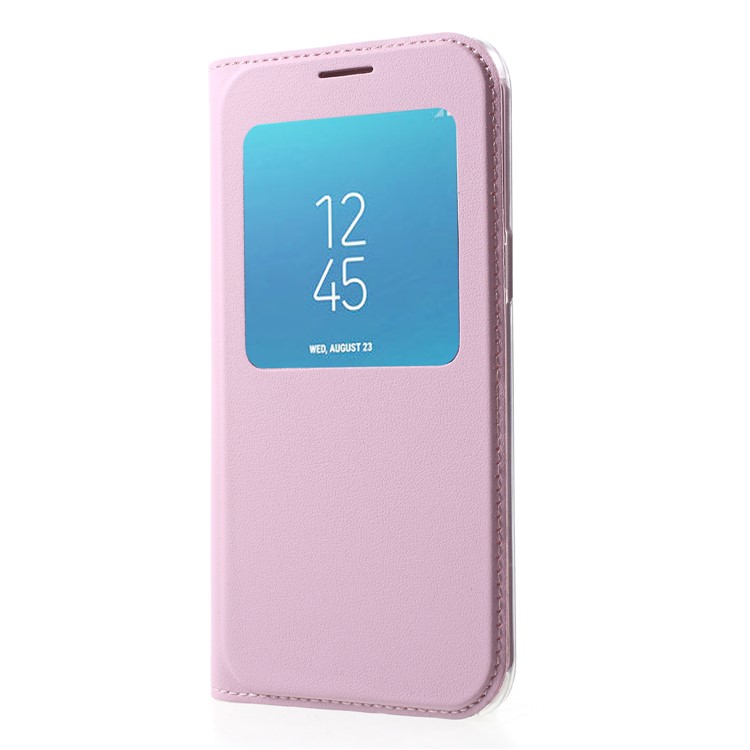 View Window Leather Protective Case for Samsung Galaxy J2 Pro 2018 - Pink-3