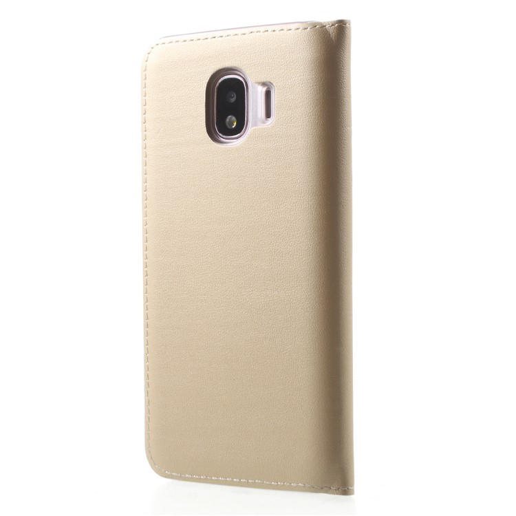 View Window Leather Cell Phone Case for Samsung Galaxy J2 Pro 2018 - Gold-2