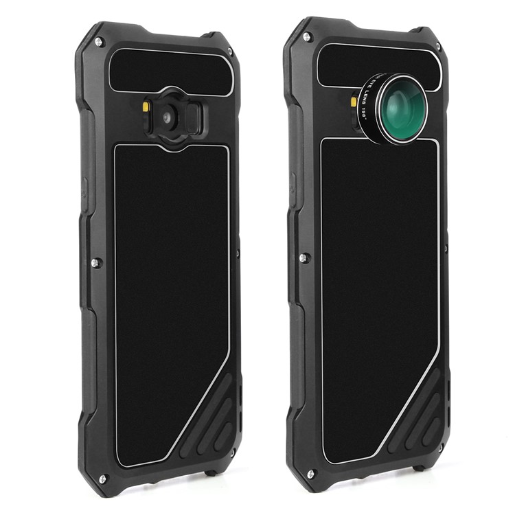 For Samsung Galaxy S8+ G955 Heavy Duty Shockproof Metal Case with Fisheye/Wide-angle/Macro Lens - Black-3