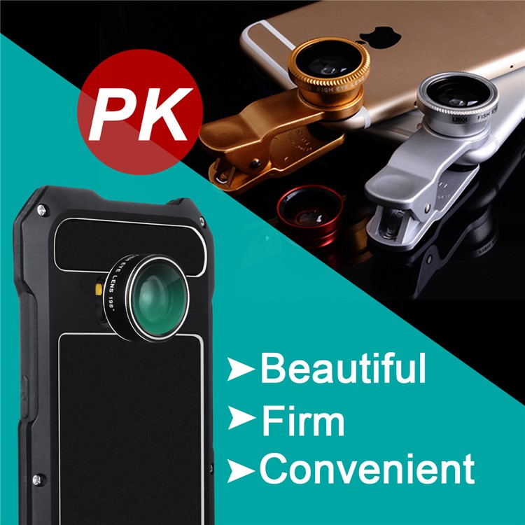 For Samsung Galaxy S8+ G955 Heavy Duty Shockproof Metal Case with Fisheye/Wide-angle/Macro Lens - Black-7
