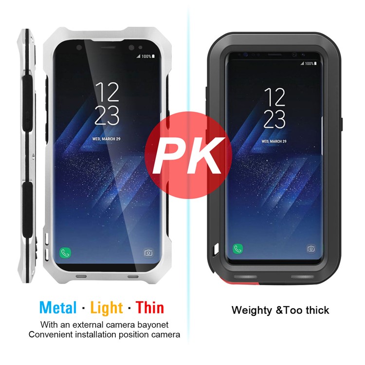 For Samsung Galaxy S8+ G955 Heavy Duty Shockproof Metal Cover with Fisheye/Wide-angle/Macro Lens - Silver-8