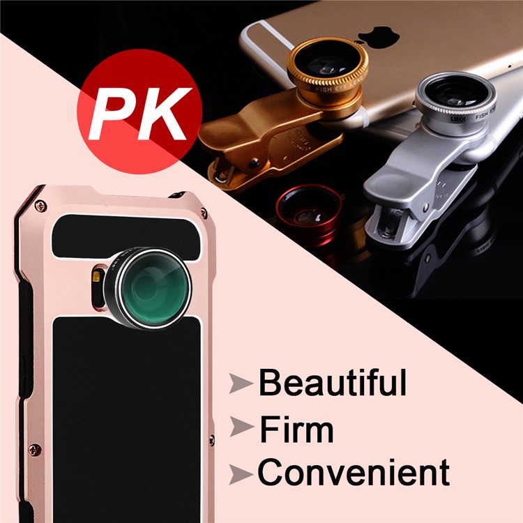 For Samsung Galaxy S8+ G955 Heavy Duty Shockproof Metal Mobile Case with Fisheye/Wide-angle/Macro Lens - Rose Gold-7