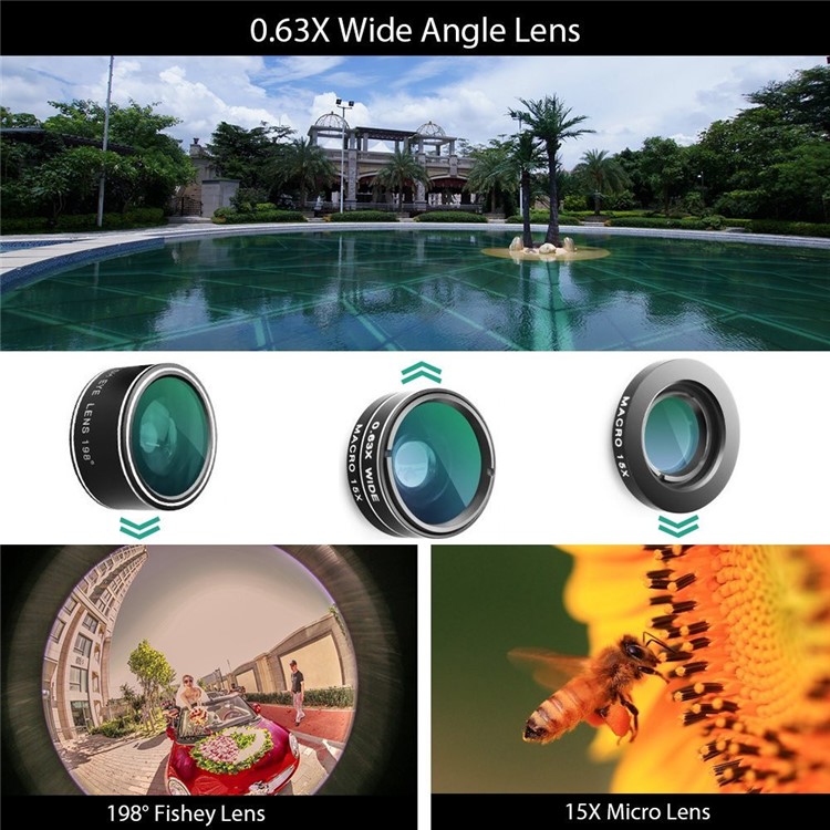 For Samsung Galaxy S8+ G955 Heavy Duty Shockproof Metal Phone Cover with Fisheye/Wide-angle/Macro Lens - Gold-11