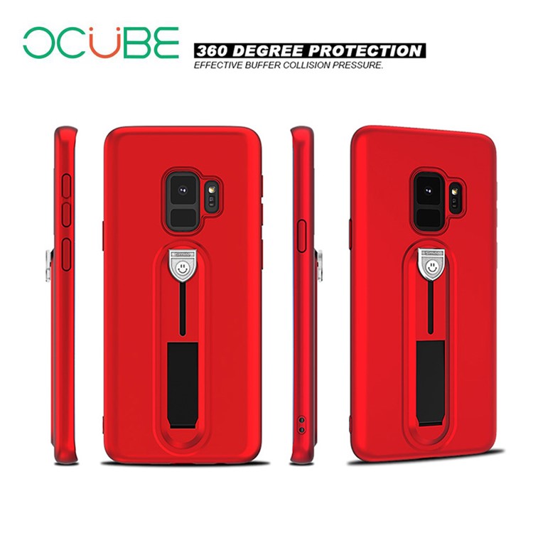 OCUBE Soft TPU Phone Cover with Sliding Kickstand for Samsung Galaxy S9 SM-G960 - Red-2