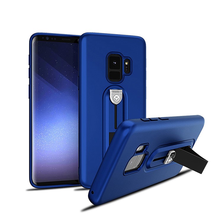 OCUBE Soft TPU Mobile Phone Shell with Sliding Kickstand for Samsung Galaxy S9 SM-G960 - Dark Blue-2