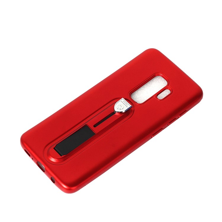 OCUBE Slide Finger Grip Kickstand Soft TPU Phone Case for Samsung Galaxy S9+ G965 - Red-2