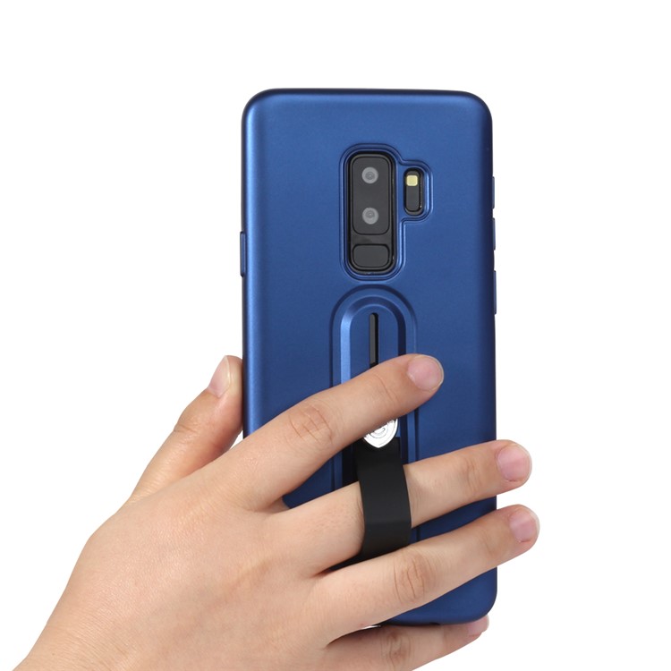 OCUBE Slide Finger Grip Kickstand Soft TPU Phone Cover for Samsung Galaxy S9+ G965 - Blue-1