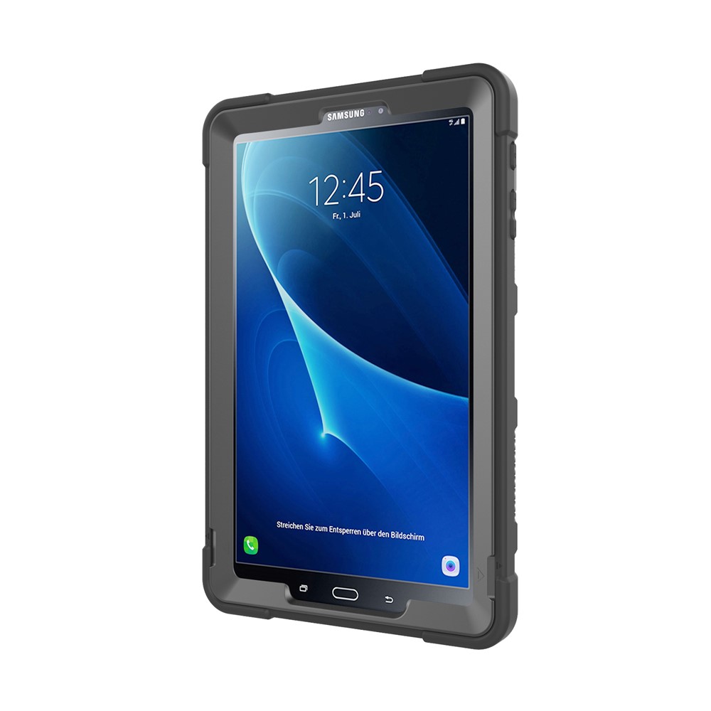 Prova De Choque Anti-poeira Híbrido TPU + PC Caixa Protetora Com Suporte Para Samsung Galaxy Tab A 10.1 (2016) - Cinza + Preto-5