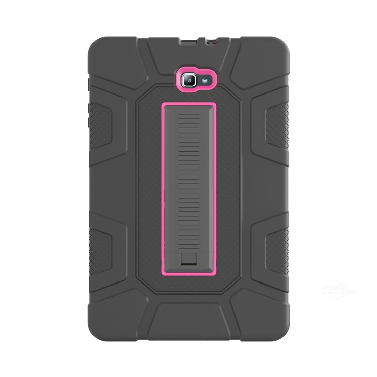 Shock Proof Anti-dust Hybrid TPU + PC Protective Cover with Kickstand for Samsung Galaxy Tab A 10.1 (2016) - Rose + Black-2