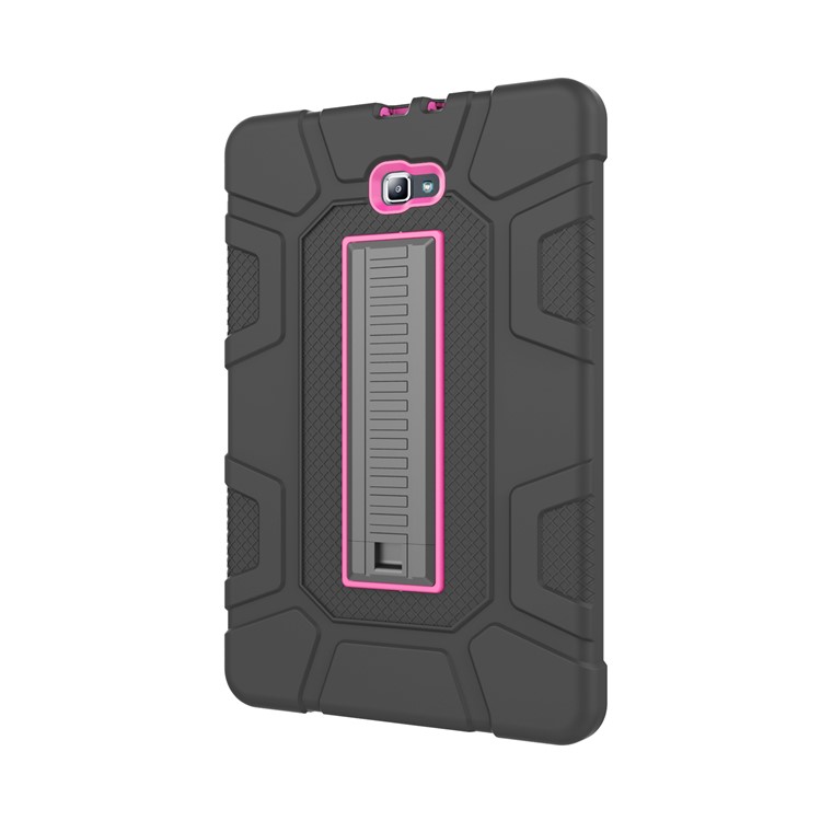 Shock Proof Anti-dust Hybrid TPU + PC Protective Cover with Kickstand for Samsung Galaxy Tab A 10.1 (2016) - Rose + Black-4