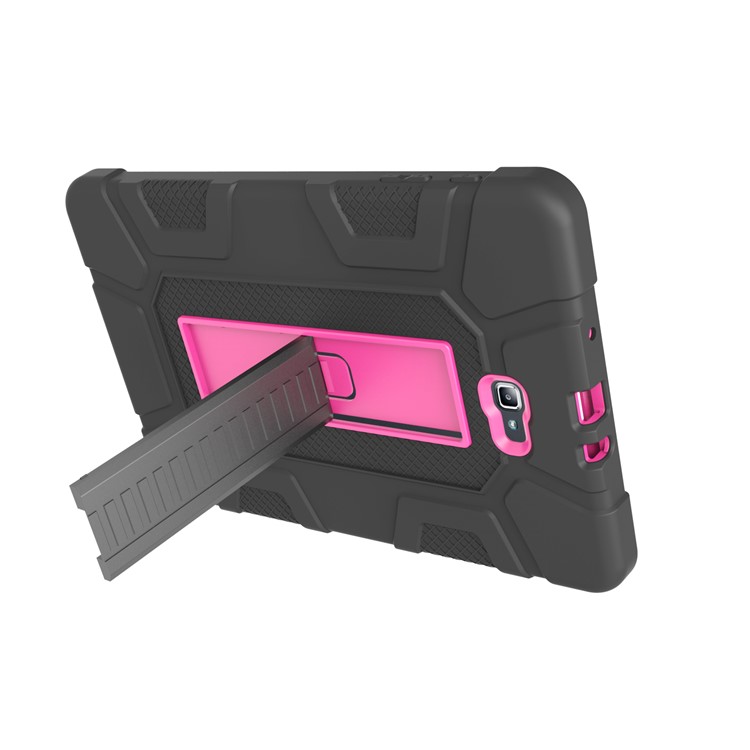 Shock Proof Anti-dust Hybrid TPU + PC Protective Cover with Kickstand for Samsung Galaxy Tab A 10.1 (2016) - Rose + Black-6