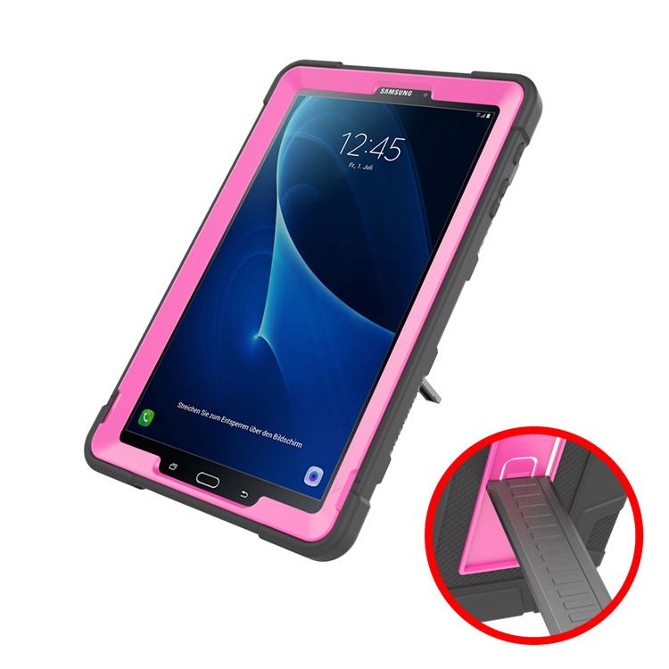 Shock Proof Anti-dust Hybrid TPU + PC Protective Cover with Kickstand for Samsung Galaxy Tab A 10.1 (2016) - Rose + Black-7