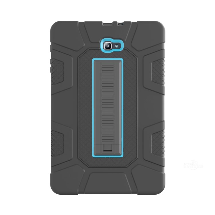 Cáscara Protectora Hybrid Hybrid Hybrid Anti-polvo A Prueba De Choques Con Soporte Para Samsung Galaxy Tab A 10.1 (2016) - Cian + Negro