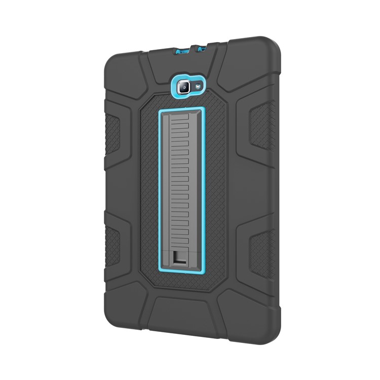 Shock Proof Anti-dust Hybrid TPU + PC Protective Shell with Kickstand for Samsung Galaxy Tab A 10.1 (2016) - Cyan + Black-4