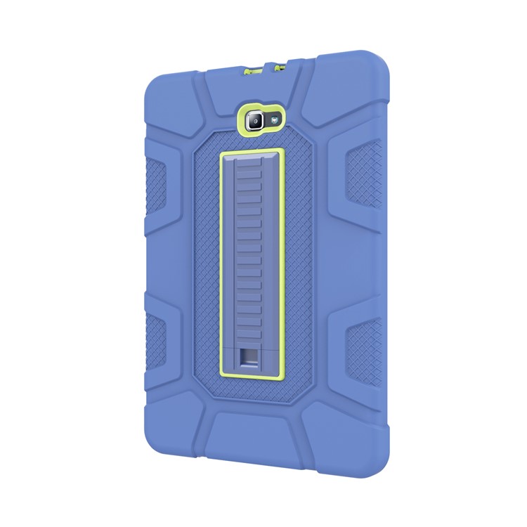 Shock Proof Anti-dust Kickstand TPU + PC Hybrid Case Cover for Samsung Galaxy Tab A 10.1 (2016) - Yellowgreen + Blue-4