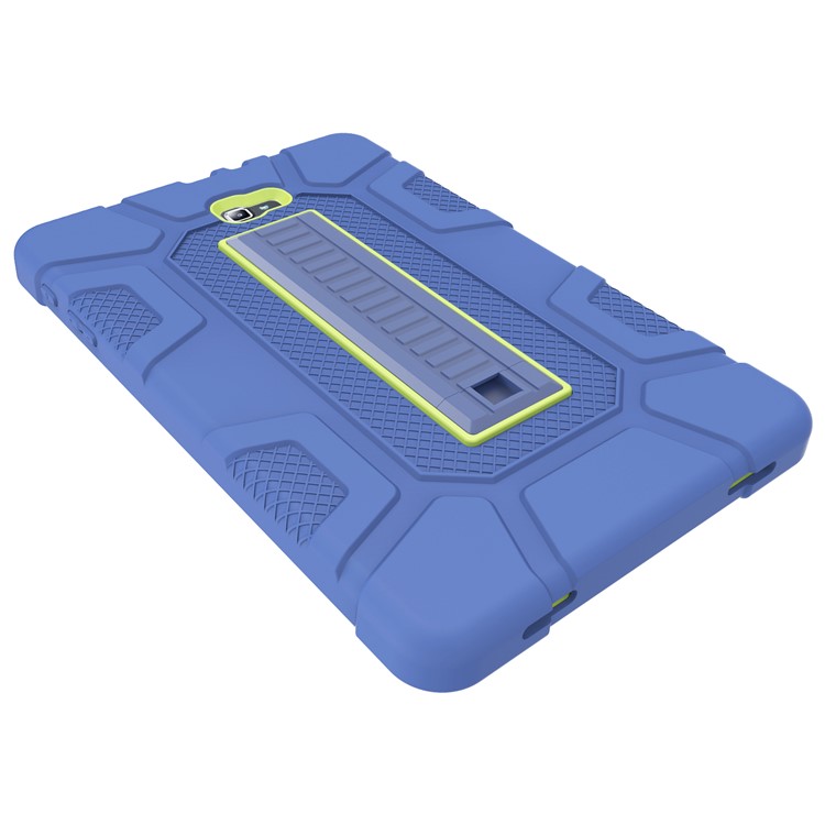 Shock Proof Anti-dust Kickstand TPU + PC Hybrid Case Cover for Samsung Galaxy Tab A 10.1 (2016) - Yellowgreen + Blue-8