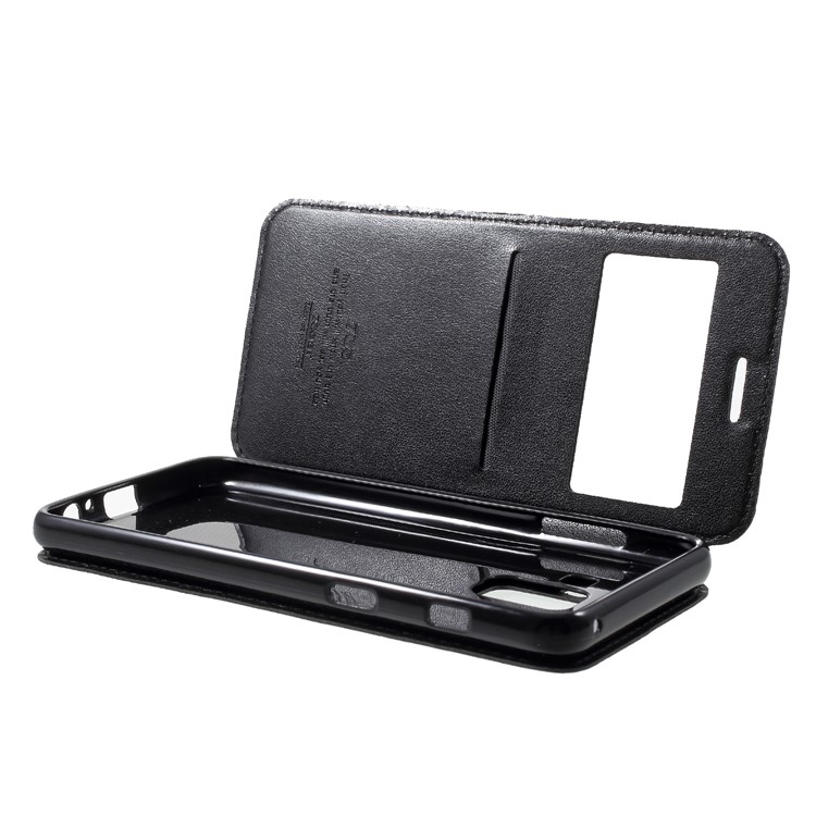 ROAR KOREA View Window Noble Leather Flip Stand Cover Case for Samsung Galaxy A8 (2018) - Black-10