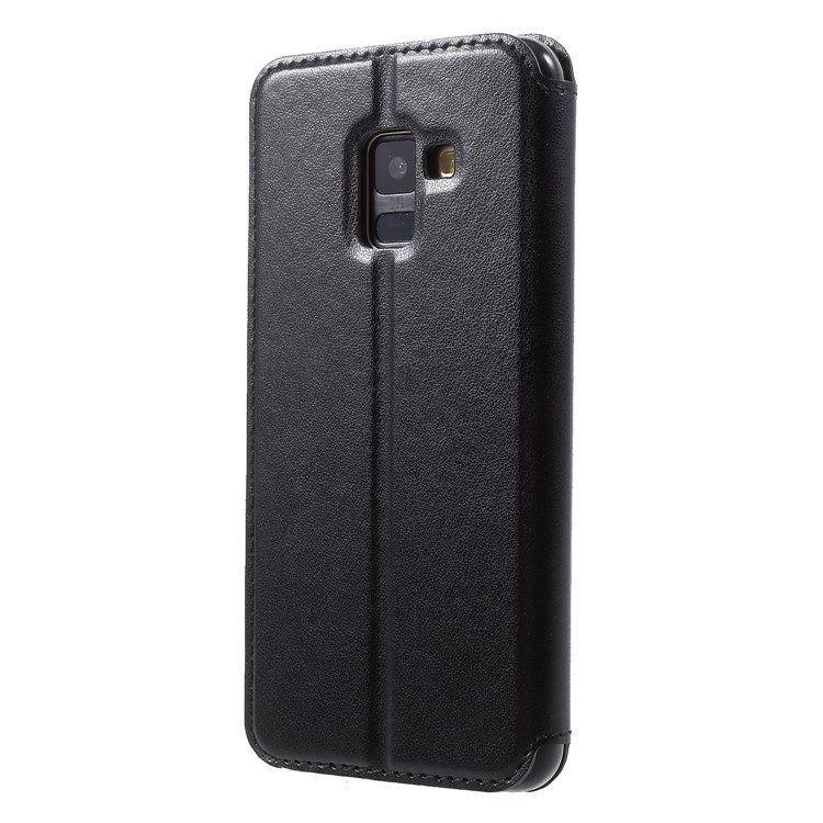 ROAR KOREA View Window Noble Leather Flip Stand Cover Case for Samsung Galaxy A8 (2018) - Black-2