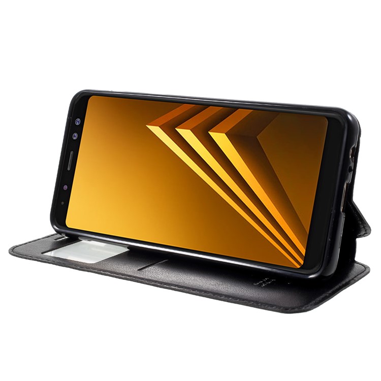 ROAR KOREA View Window Noble Leather Flip Stand Cover Case for Samsung Galaxy A8 (2018) - Black-4