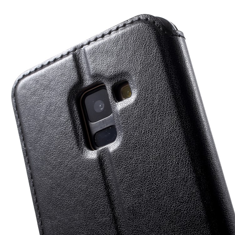 ROAR KOREA View Window Noble Leather Flip Stand Cover Case for Samsung Galaxy A8 (2018) - Black-7