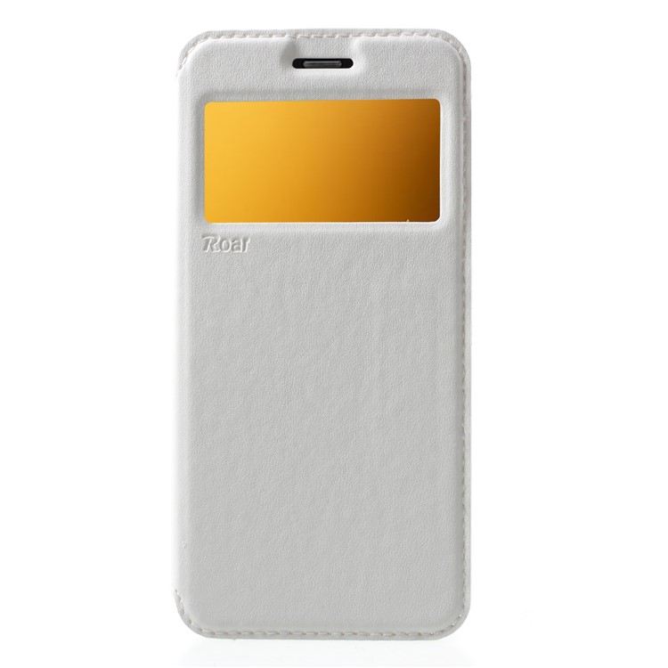ROAR KOREA View Window Noble Leather Card Holder Phone Case for Samsung Galaxy A8 (2018) - White-1