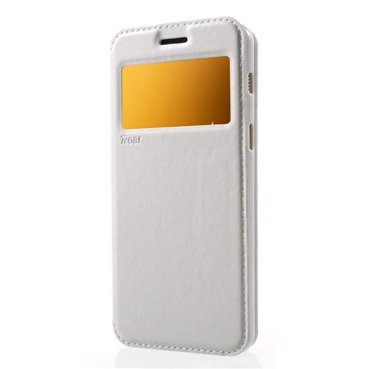 ROAR KOREA View Window Noble Leather Card Holder Phone Case for Samsung Galaxy A8 (2018) - White-3
