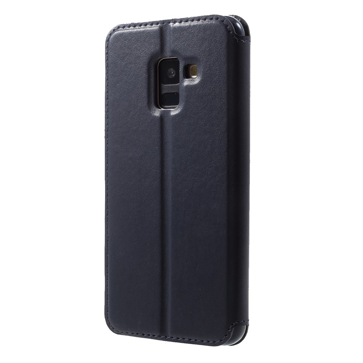ROAR KOREA View Window Stand Noble Leather Protection Cover for Samsung Galaxy A8 (2018) - Dark Blue-2