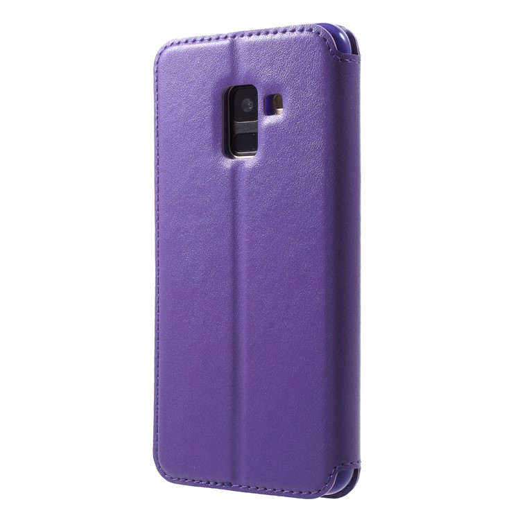ROAR KOREA View Window Noble Leather Protector Shell for Samsung Galaxy A8 (2018) - Purple-2