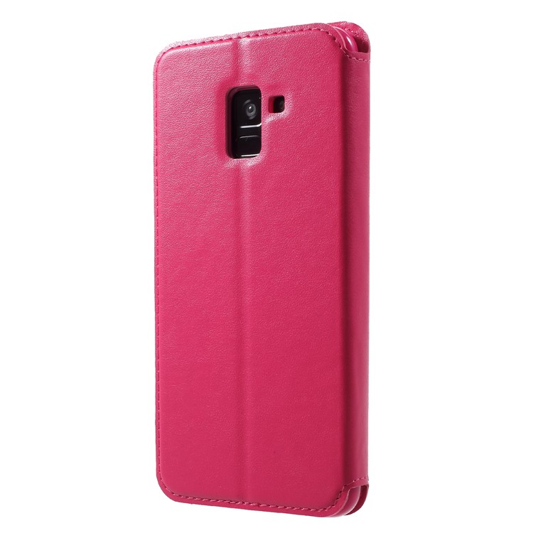 ROAR Noble Leather View Window Stand Case for Samsung Galaxy A8+ (2018) - Rose-2