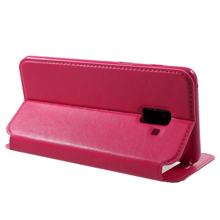 ROAR Noble Leather View Window Stand Case for Samsung Galaxy A8+ (2018) - Rose-5