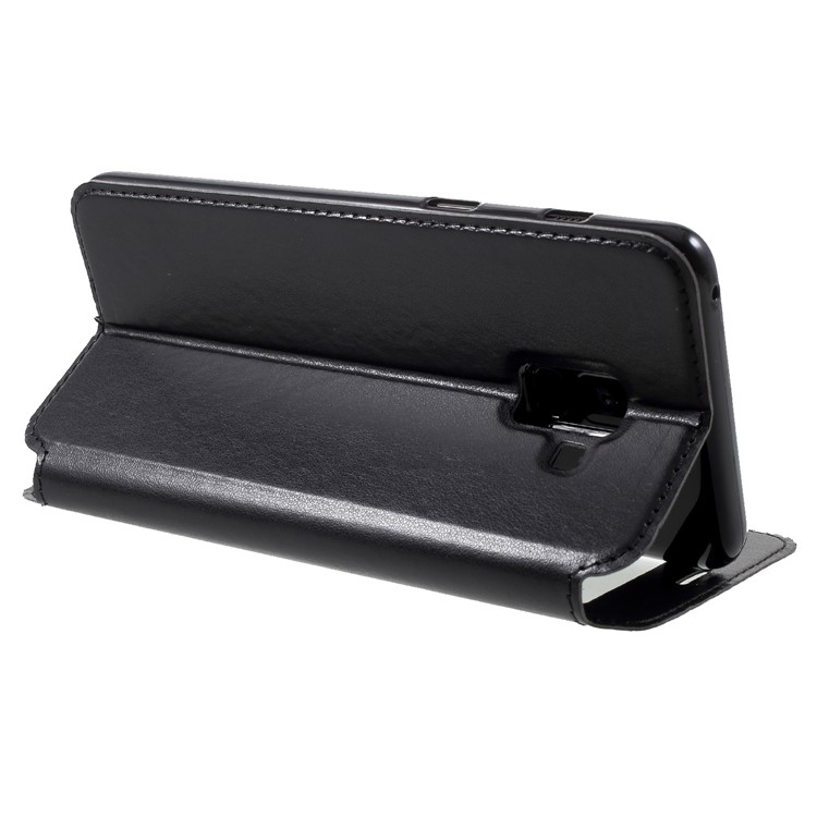 ROAR Noble Leather View Window Stand Cover for Samsung Galaxy A8+ (2018) - Black-5