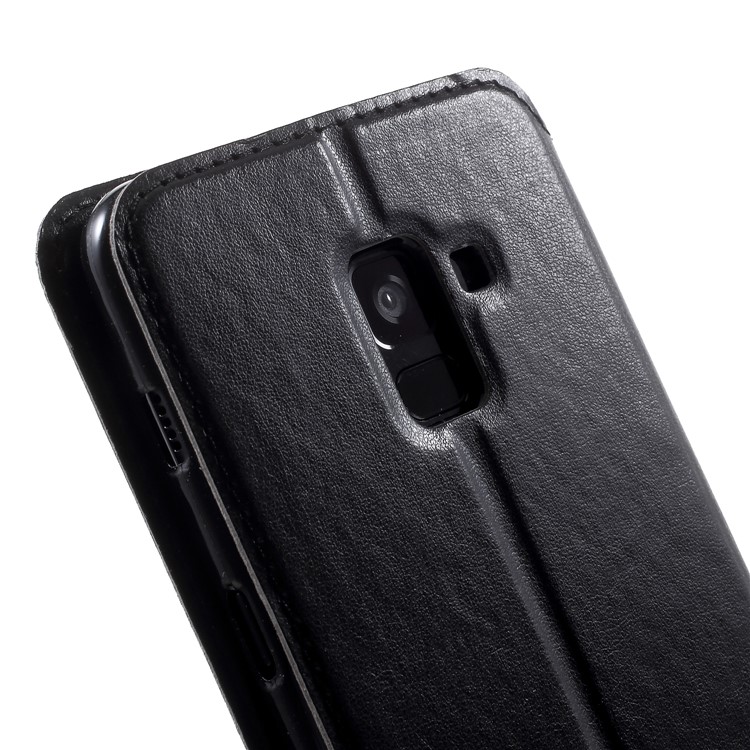 ROAR Noble Leather View Window Stand Cover for Samsung Galaxy A8+ (2018) - Black-7