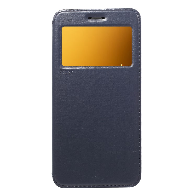 ROAR KOREA Noble Leather View Window Mobile Casing for Samsung Galaxy A8+ (2018) - Blue-1